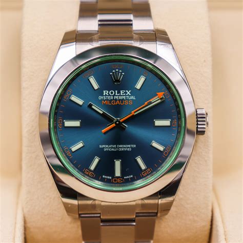 rolex milgauss blue z|Rolex Milgauss price chart.